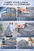 Titan by Arctic Zone Expandable Lunch Box – Insulated, Crush-Resistant Cooler with 2 Ice Walls & Leak-Proof Lining – Meal Prep Bag with Strap & Container for Work & Travel | Black (Pale Frost)