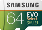 SAMSUNG (MB-ME64GA/AM) 64GB 100MB/s (U3) MicroSDXC EVO Select Memory Card with Full-Size Adapter