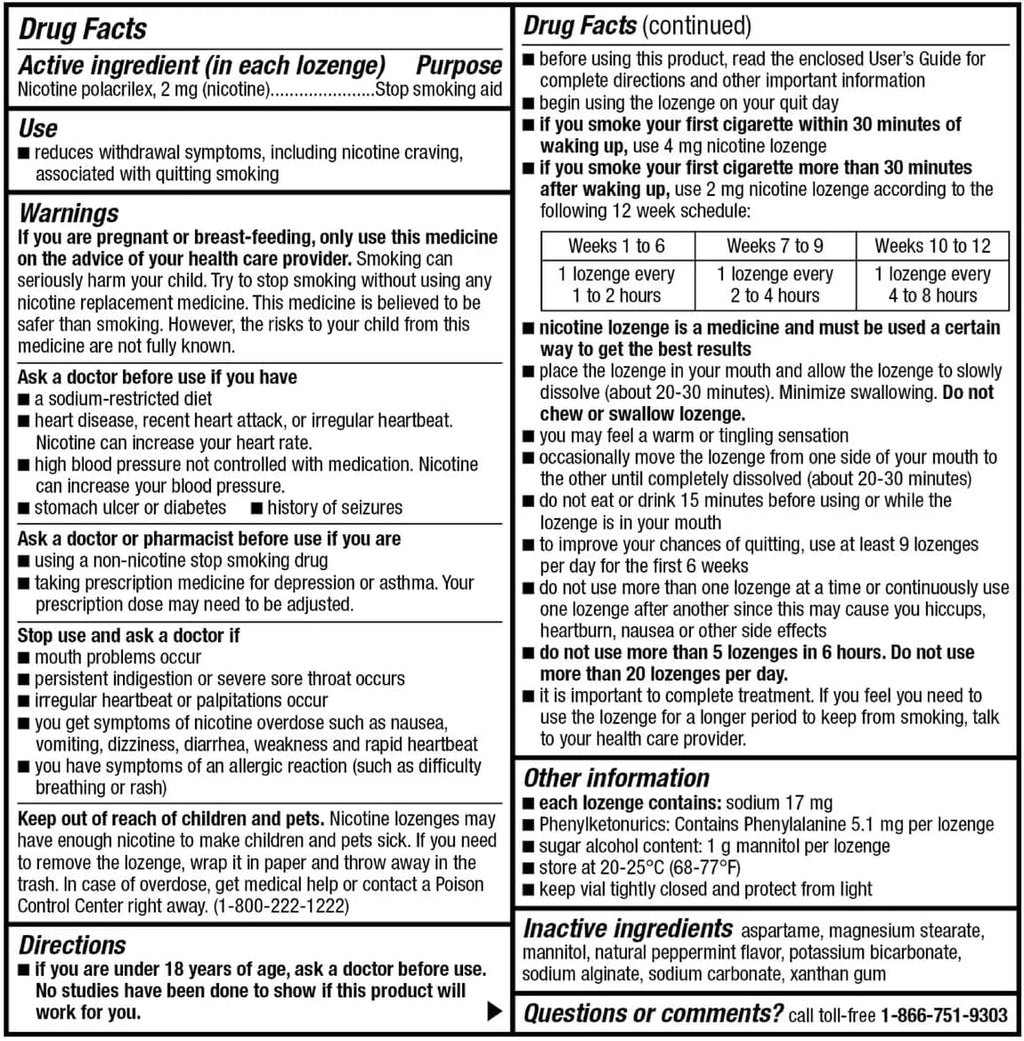 Kirkland Signature Quit Lozenges 2mg., 270 Pieces