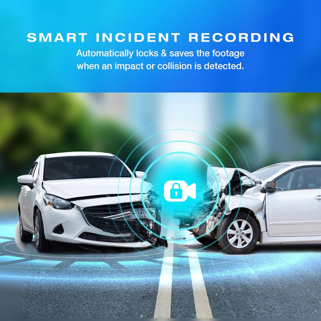 Type S T401 4K Dual View Dash Cam with AI Driver Assistance and in-Car Surveillance Camera, AI-Powered Lane, Car, Pedestrian Recognition