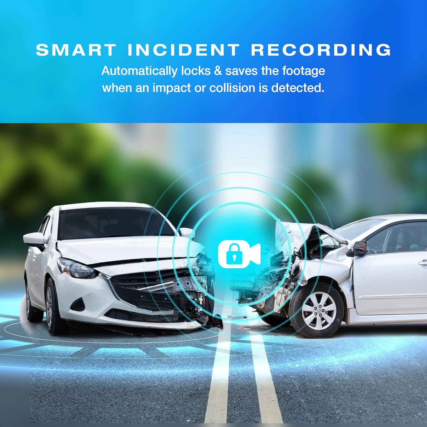 Type S T401 4K Dual View Dash Cam with AI Driver Assistance and in-Car Surveillance Camera, AI-Powered Lane, Car, Pedestrian Recognition