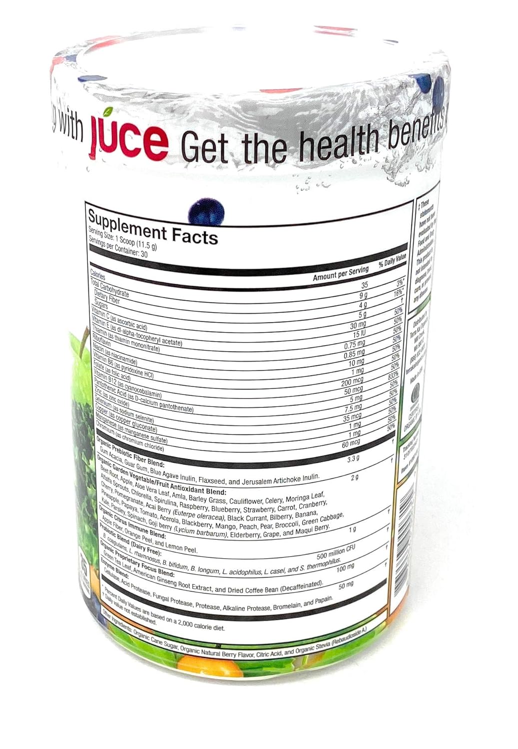 Terra Kai Organics Juce Super Fruit and Veggie Blend Drink, 12.2-Ounce Garden Berry
