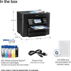 Epson Workforce Pro WF-4830 Wireless All-in-One Printer, Auto 2-Sided Print Copy, Scan/Fax, 50-Page ADF, 500-sheet Paper Capacity, and 4.3" Color Touchscreen, Works with Alexa - Black