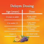 Delsym Cough Suppressant Liquid Grape Flavored, Orange, 5 Fl Oz (Pack of 1)