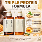 HONEYQUEs Japanese Salon-Quality Sulfate-Free, Frizz Control, Hydrating for Dry Damaged Hair Deep Repair Honey Collogen Moist Shampoo & Conditioner Set (450ml / 15.2 fl oz Each)