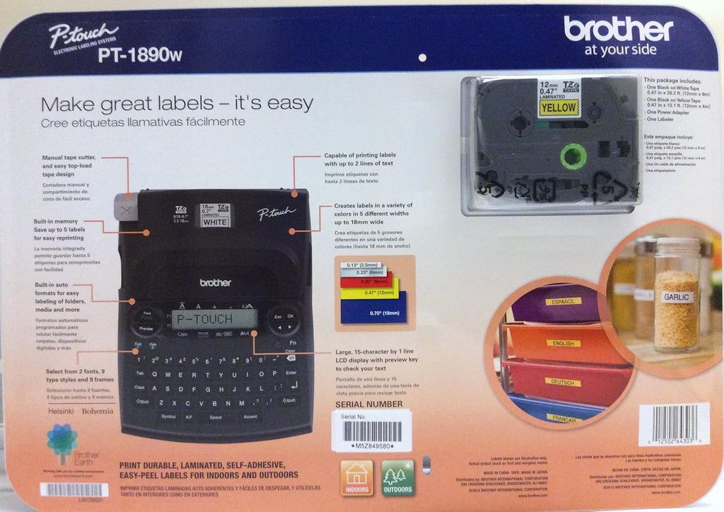 Brother P-touch Label Maker PT-1890w with BONUS Supplies