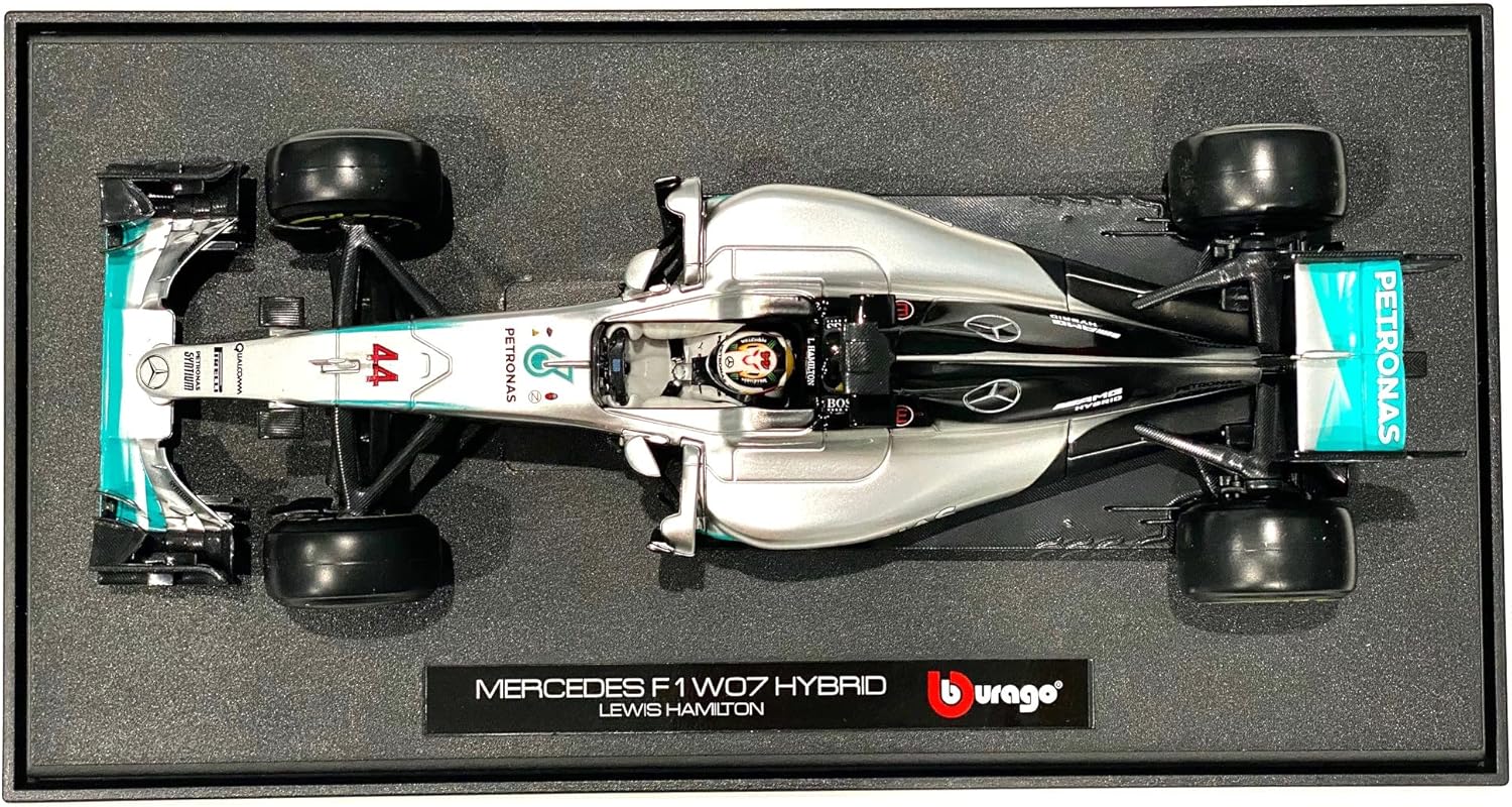 Bburago Mercedes AMG F1 W07 Hybrid Petronas Lewis Hamilton 2016 1/18 Diecast Model Car