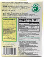 Supplement label for Culturelle with text and graphics on a white background