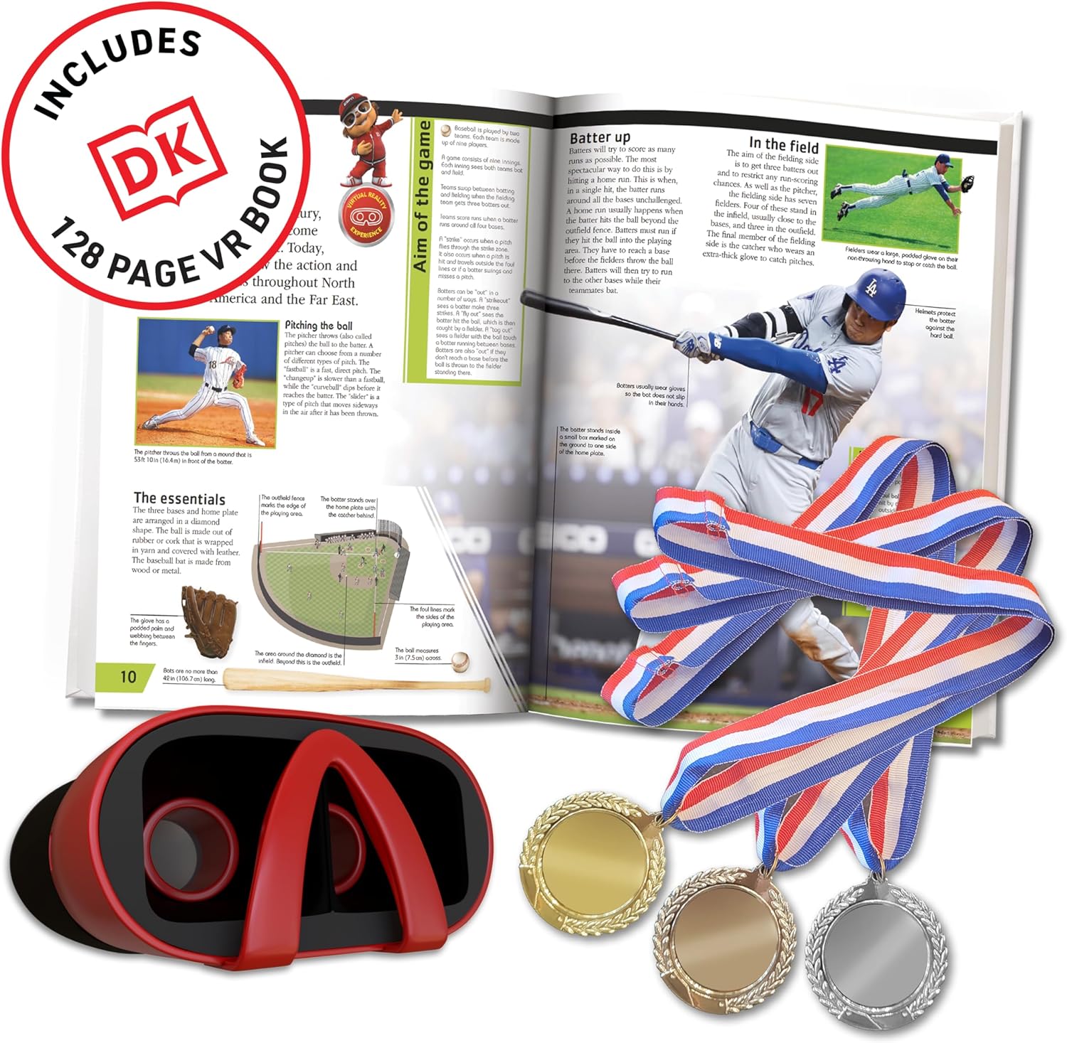 Abacus Brands Virtual Reality ESPN Gift Box - Illustrated Interactive VR Book and STEM Learning Activity Set