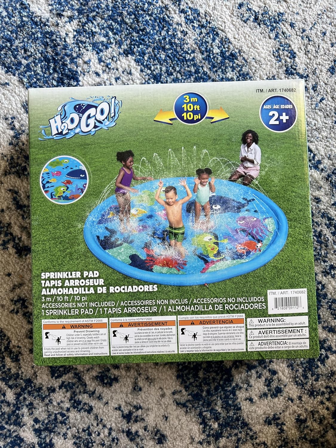 Bestway H2OGO! Under The Sea 10' Splash Pad (Under The sea, Animal Floor Print), Blue