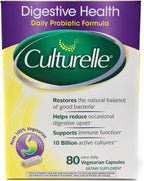 Box of Culturelle digestive health supplement with purple and green design.