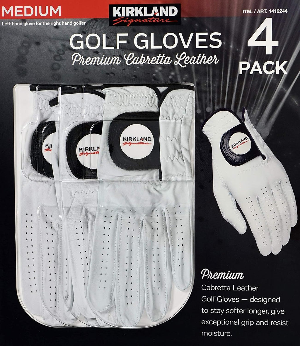 Kirkland Signature Golf Gloves Premium Cabretta Leather 4 pack