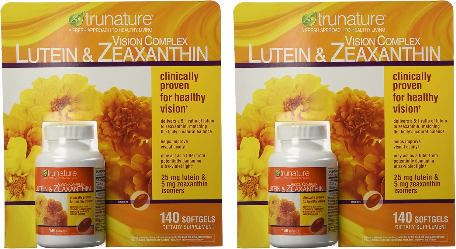 TruNature Vision Complex with Lutein & Zeaxanthin - Great Value Pack of 2 (Total 280Ct Softgel Type) x#vswa