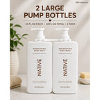 Native Nourishing Body Wash, Coconut & Vanilla, Sulfate Free & Paraben Free, 34 fl oz, 2 Pack (68 fl oz Total)