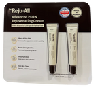 Dr. Reju-All Advanced PDRN Rejuvenating Cream 20ml tube set in its retail packaging, featuring two cream tubes with black caps on a white and dark brown card with product benefits and certification logos.