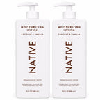 Natives Moisturizing Lotions Coconut & Vanilla, 23 fl oz, Plant-Based Moisturizers with Shea Butter & Niacinamide, Hand & Body Lotion, 2 Pack
