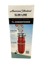American Standard Slim-Line food waste disposer packaging on a white background