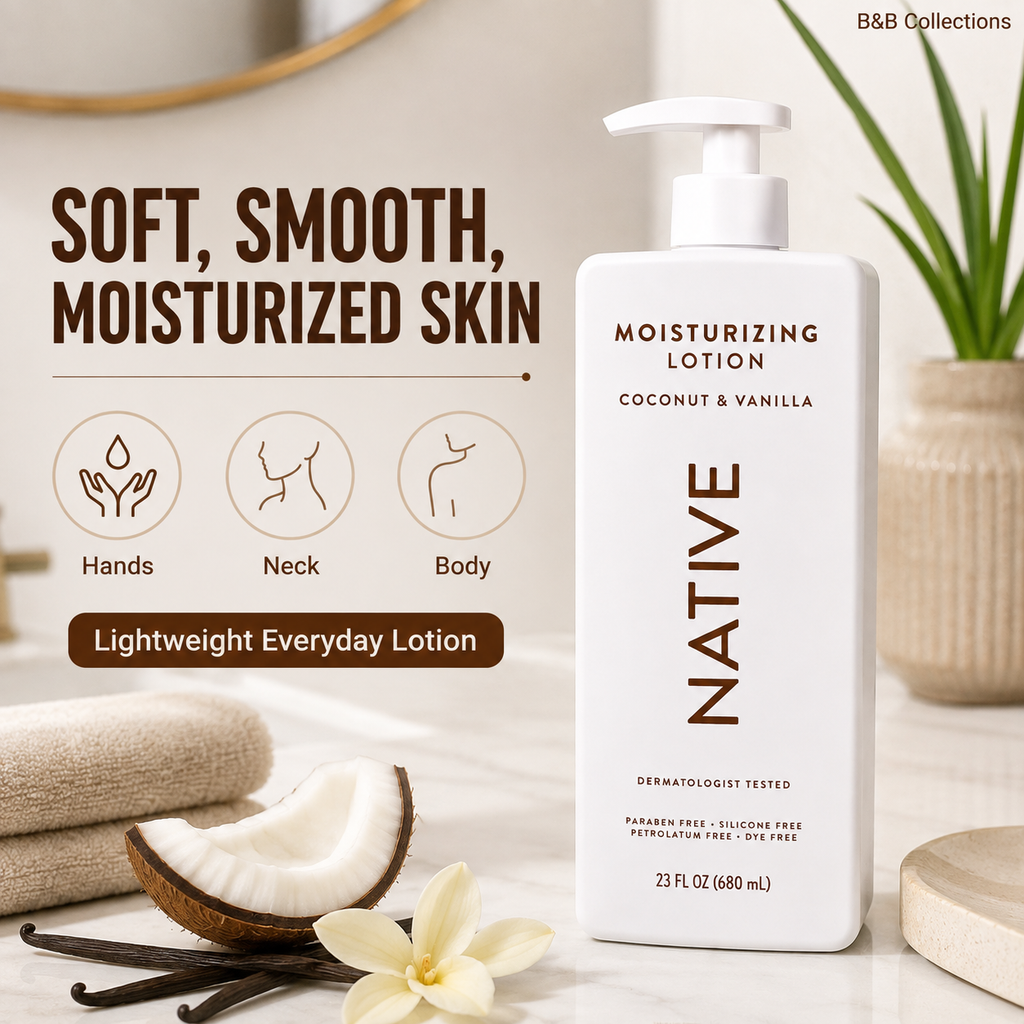 Natives Moisturizing Lotions Coconut & Vanilla, 23 fl oz, Plant-Based Moisturizers with Shea Butter & Niacinamide, Hand & Body Lotion, 2 Pack