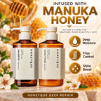 HONEYQUEs Japanese Salon-Quality Sulfate-Free, Frizz Control, Hydrating for Dry Damaged Hair Deep Repair Honey Collogen Moist Shampoo & Conditioner Set (450ml / 15.2 fl oz Each)