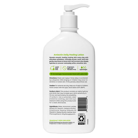 AmLactin Daily Moisturizing Lotion for Rough Dry Skin, 20 oz