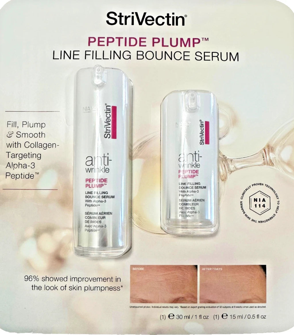 Strivectin Peptide Plump Line Filling Bounce Serum | Collagen-Targeting Alpha-3 Peptide | 1 fl oz + .5 fl oz