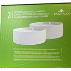 Essenza Large 4-Wick Outdoor Citronella Candles, Lemongrass Eucalyptus, 2 Pack, 25 oz x 2 ea