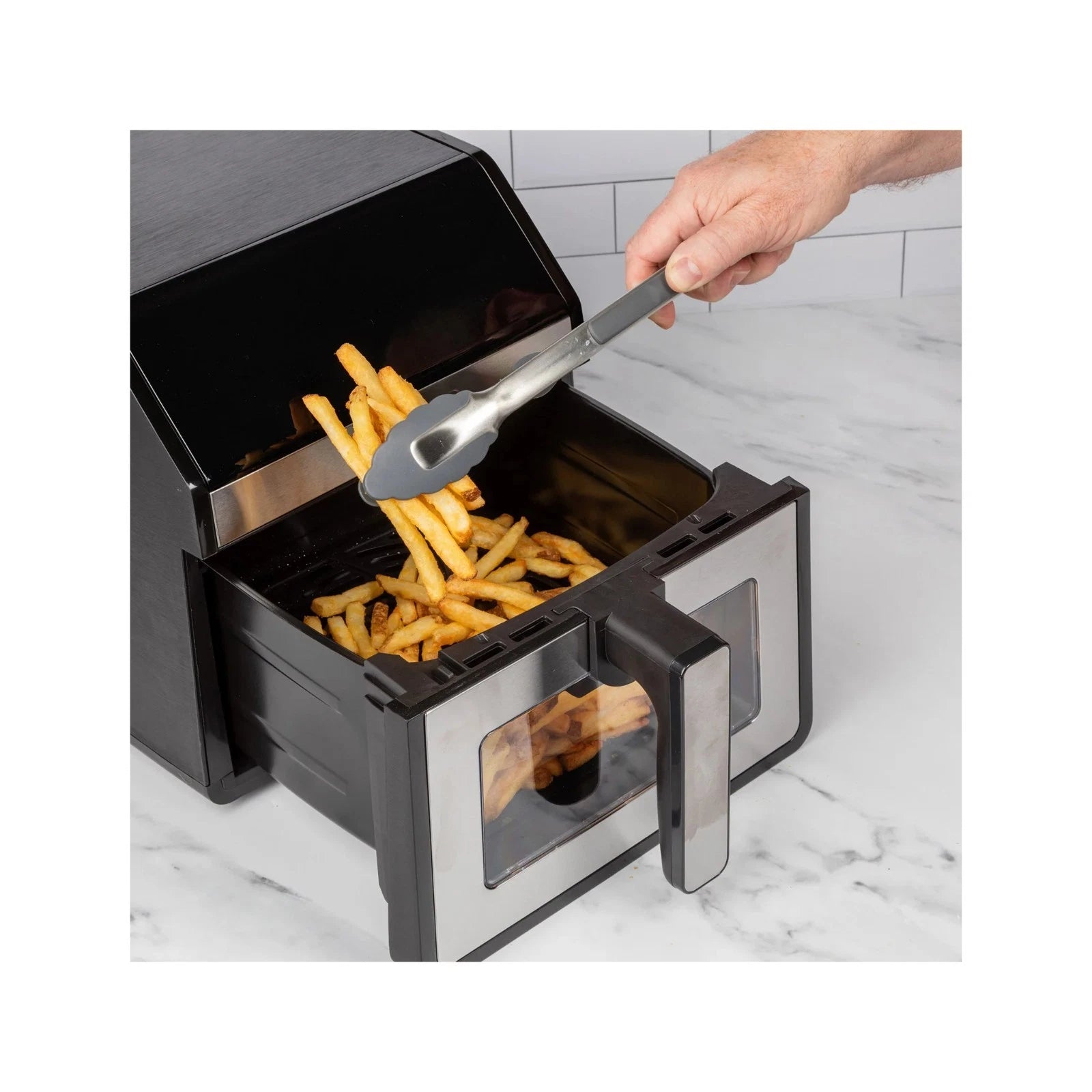 Prepworks Heads-up Cooking Tongs Set, Silicone & Stainless Steel, Dishwasher Safe, 5 pieces