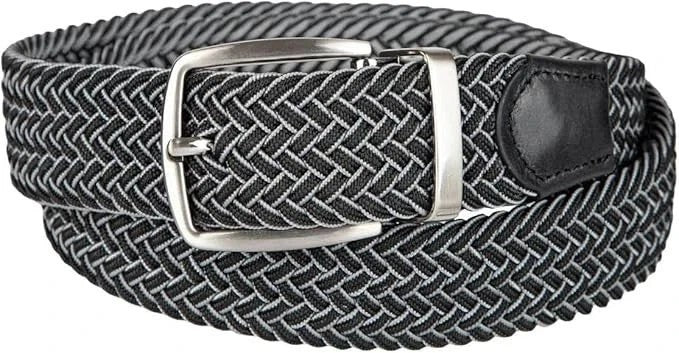 Tommy Bahama Men's Reversible Belt, Stretch Braided Style with Leather Trim