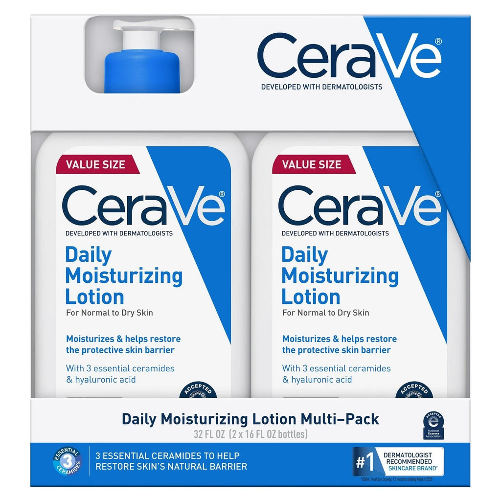 CeraVe Daily Moisturizing Lotion, Normal to Dry Skin, 16 fl oz, 2-pack
