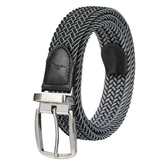 Tommy Bahama Men's Reversible Belt, Stretch Braided Style with Leather Trim