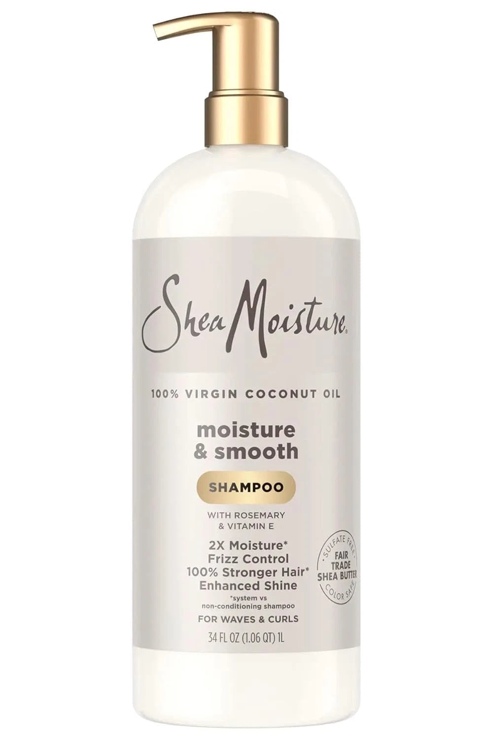 Shea Moisture 100% Virgin Coconut Oil Moisture & Smooth Shampoo 34 Fluid Ounce